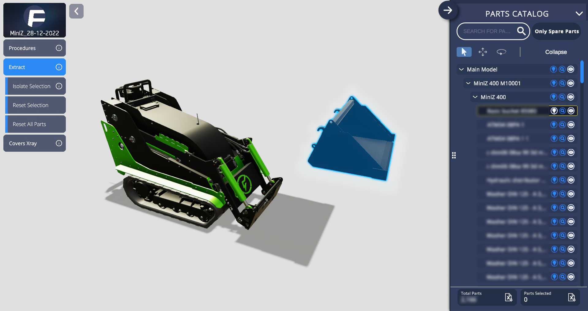 Exploring the Power of 3D Parts Catalogs Based on Digital Twins Using